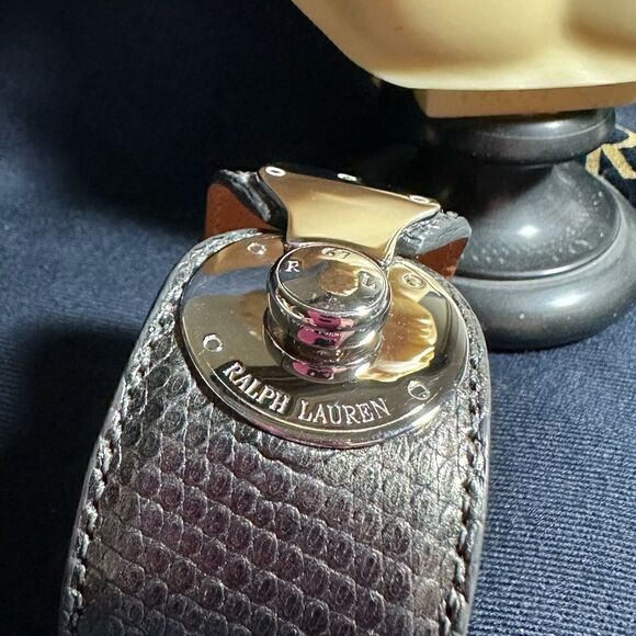 Ralph Lauren Graphite Python Print Polished Chrome Wrap Ricky Bracelet - Picture 9 of 16